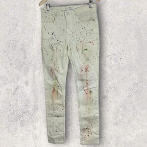 Nordstrom Skinny Fit White Paint Splatter Jeans Size 32 BP Denim Multicolor Pant